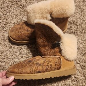 UGG Tan and Cream Shearling Boots